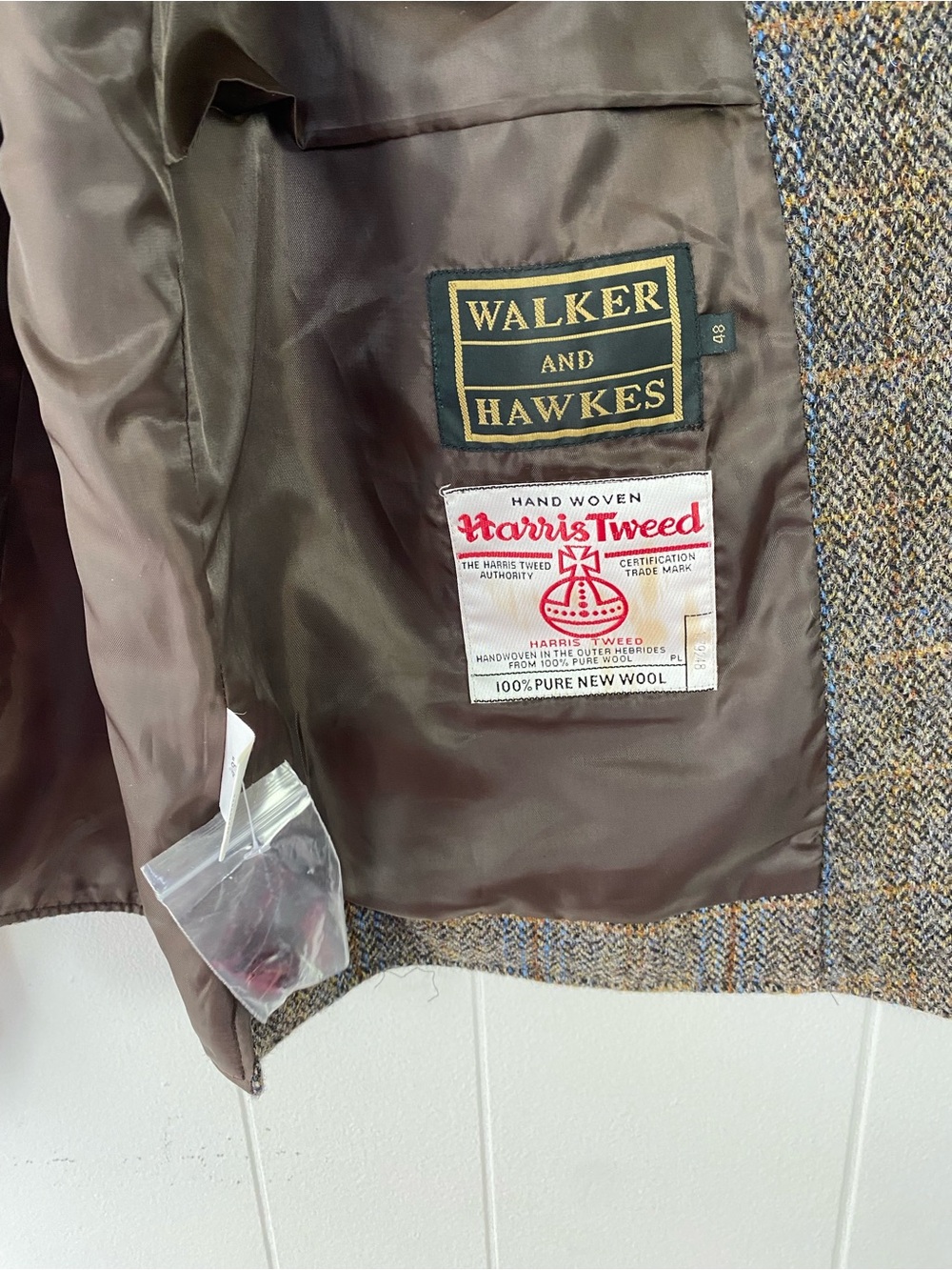 Walker and Hawkes Men's Harris Tweed Dalson Waistcoat In Clinton Brown Size 48” - Picture 8 of 14